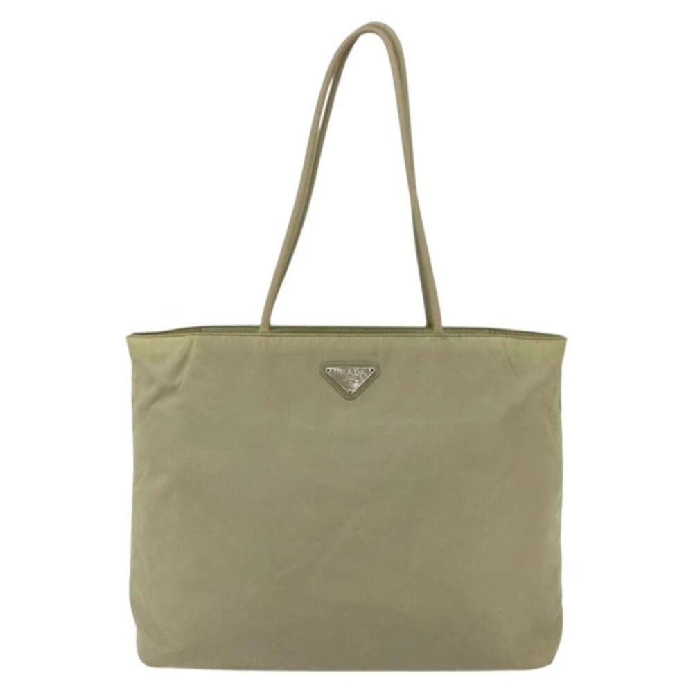 Prada Vintage Zip Tote Tessuto Ecru Nylon Tote Bag Bag